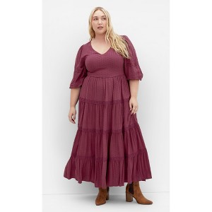 Women's Plus Size Arielle Lace Maxi Dress - blackberry | CITY CHIC - 1 of 4