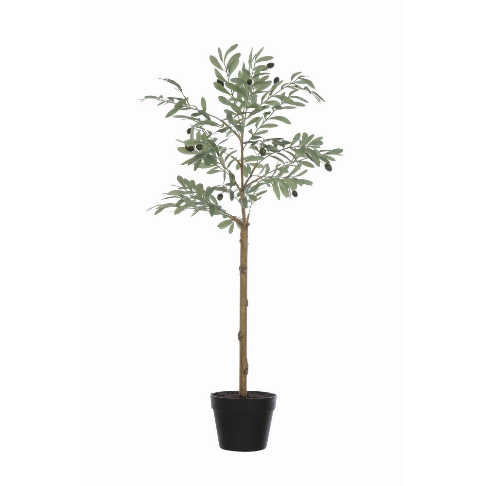 Photos - Garden & Outdoor Decoration 4' Artificial Olive Faux Flower Tree in Pot - Storied Home