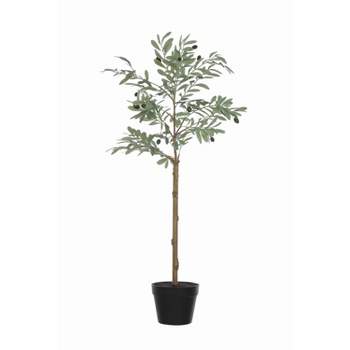 4' Artificial Olive Faux Flower Tree in Pot - Storied Home