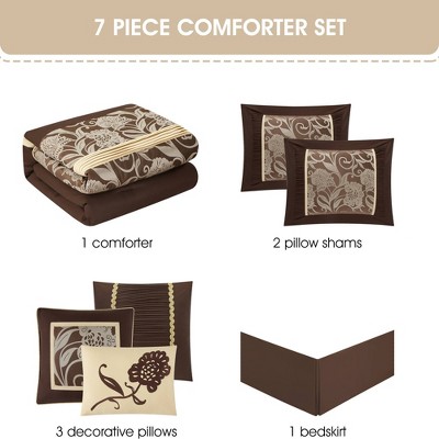 Nanshing 7pc Queen Mollybee Comforter Bedding Set Brown — фото 4