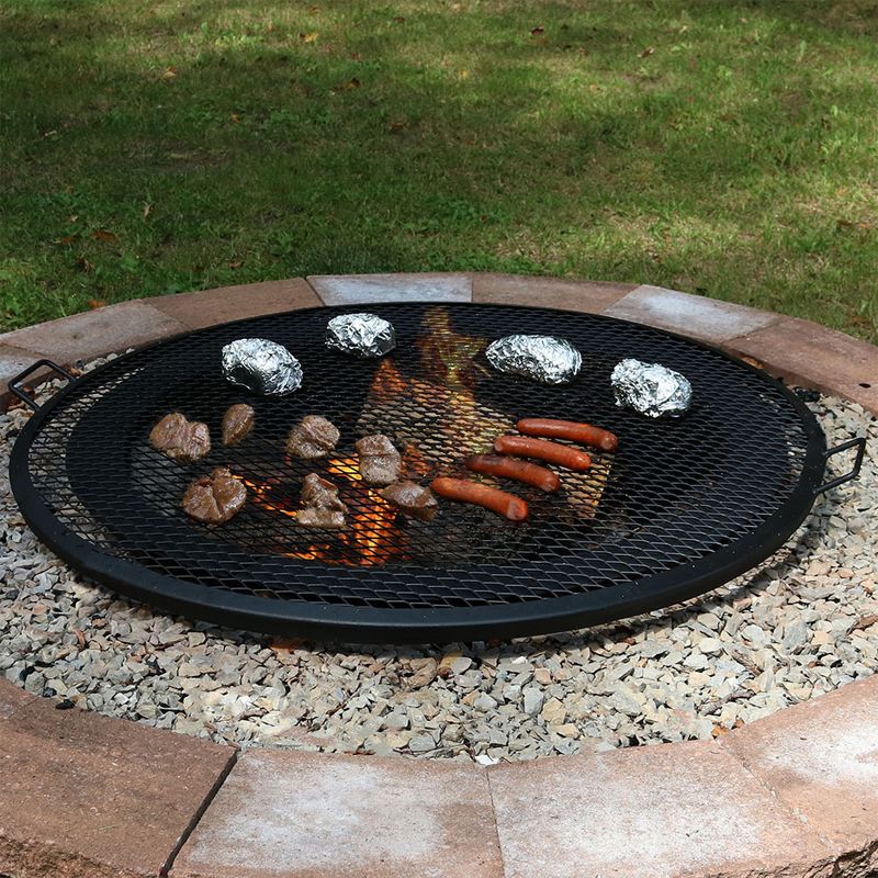Sunnydaze Outdoor Camping or Backyard Heavy-Duty Steel Round X-Marks Fire Pit Cooking Grilling Grate, 2 of 9