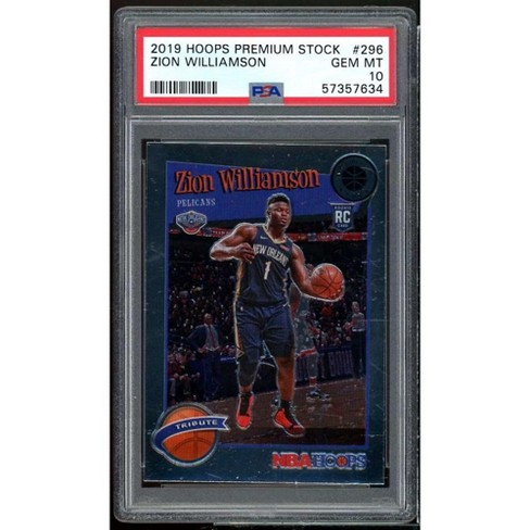 Zion Williamson- Hoops Premium Stock, Tribute- hot Rookie, PSA 10