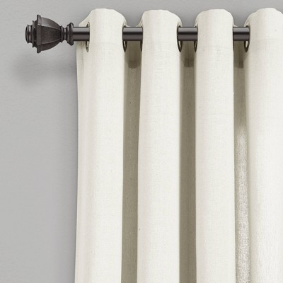 Light Linen Cotton Blend Grommet Window Curtain Panels