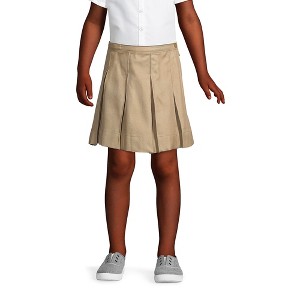 Lands' End Lands' End School Uniform Kids Solid Box Pleat Skirt Above Knee - 1 of 3