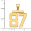 Black Bow Jewelry 14k Yellow Gold, Athletic Collection, Large Polished Number 87 Pendant - 2 of 3