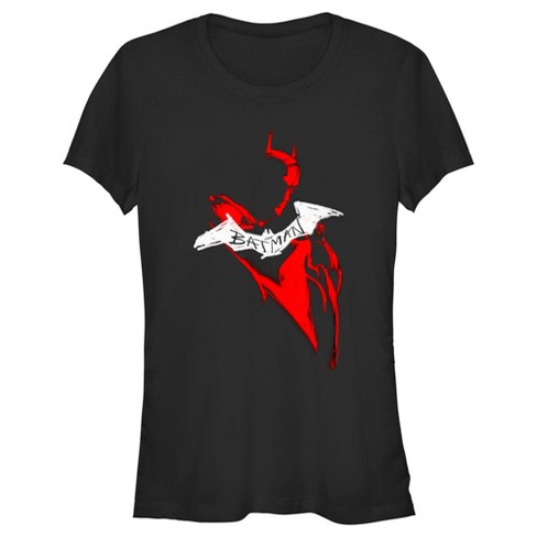 Juniors Womens The Batman Artistic Red & White Graffiti T-Shirt - image 1 of 4