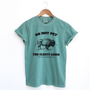 Simply Sage Market Women's Yellowstone Fluffy Cows Short Sleeve Garment Dyed Tee - 1 of 4