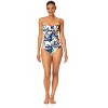 Women's Riviera Floral Twist Front Shirred One Piece Swimsuit - 3 of 4