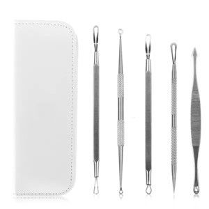 5 Pcs Blackhead Remover Kit Pimple Comedone Extractor Tool Set Stainless Steel - 1 of 4