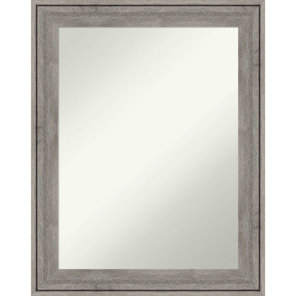 Photos - Wall Mirror 23" x 29" Non-Beveled Regis Barnwood Gray Wood Bathroom  - Aman