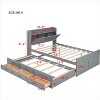 KTMBDW Twin/Full Size Wooden Bed with Twin Size Trundle and Storage Headboar,Extendable Bed with 3 Storage Drawers and Outlets,Include Slat Support. - 4 of 4