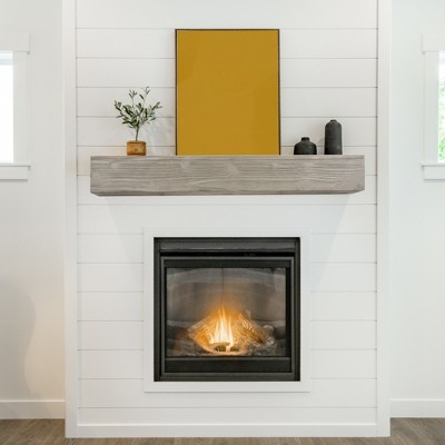 Lycvki 60" Rustic Wood Decorative Wall-Mounted Shelf Fireplace Mantel