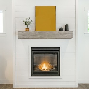 Lycvki 72" Rustic Wood Decorative Wall-Mounted Shelf Fireplace Mantel - 1 of 4