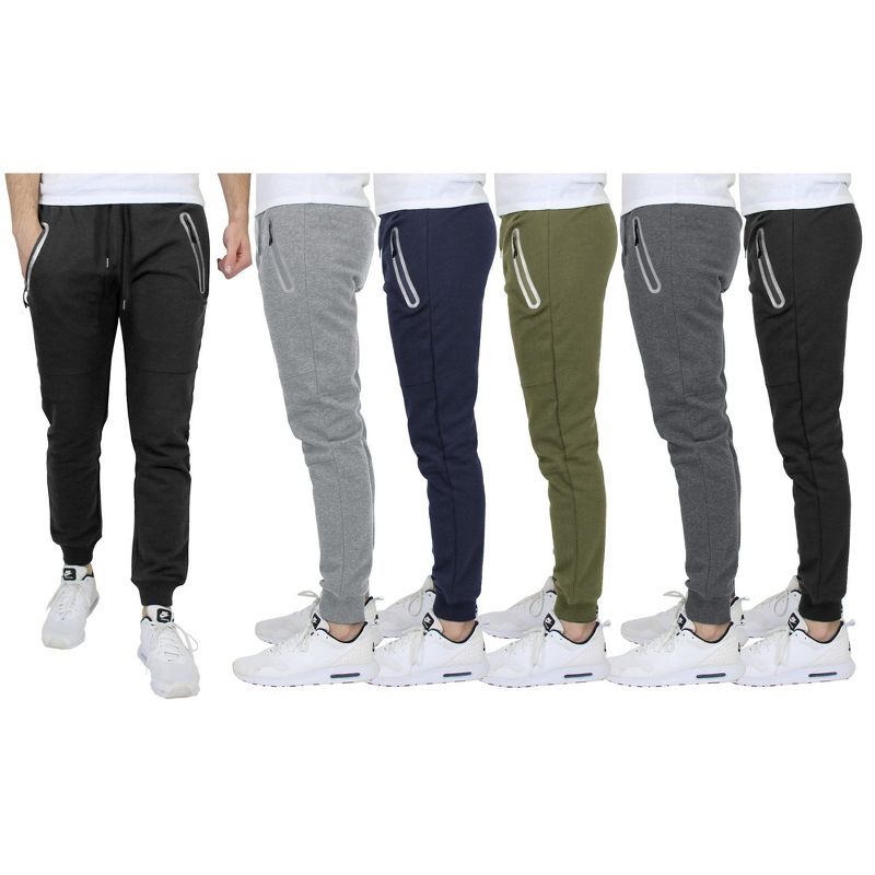 Lyrebird Atelier Men's Slim Fit Fleece Jogger Sweatpants-3 Pack, 2 of 3