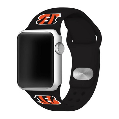 NFL Cincinnati Bengals Apple Watch Compatible Silicone Band 42mm - Black