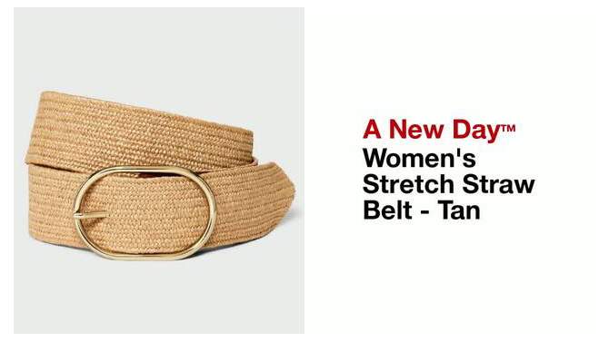 Women's Stretch Straw Belt - A New Day™ Tan, 2 of 5, play video