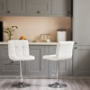 GlasFlength Seating Sets Bar Stools, Square Seat Cushion Barstool with Back, Height Adjustable PU Leather Swivel Barstool ,White 17.3"*14.4"*36.4" - 4 of 4