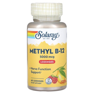 SOLARAY B 12 Methyl Lozenge Supplement, 2500mcg | 60 Count
