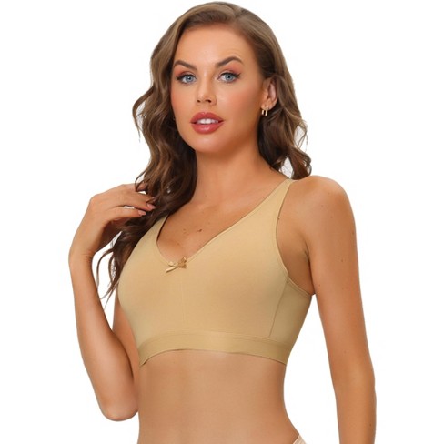 Allegra K Women's Wirefree Padded Adjustable Straps Full Coverage Push Up  Bras Beige 42e : Target