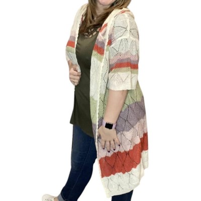 Women's Cactus Flower Hooded Cardigan - POL