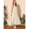 INSPIRE CHIC Women's Summer Linen Tie Waist Spaghetti Strap Cami Beach Maxi Sundress - 2 of 4