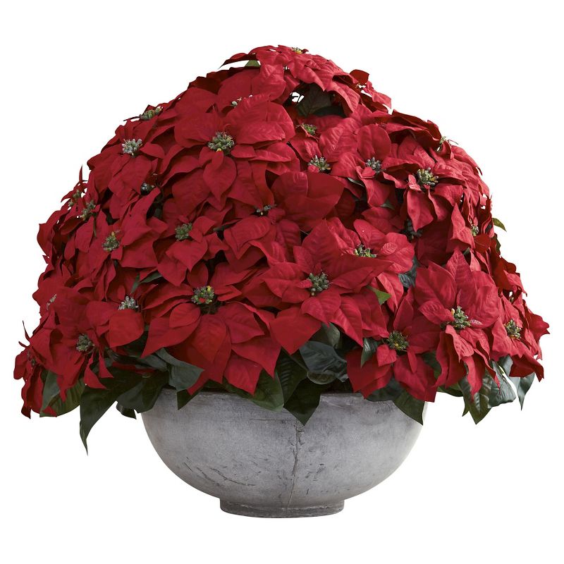 Giant Poinsettia Arrangement with Decorative Planter - Nearly Natural, 1 of 5