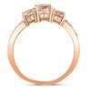 Pompeii3 1ct Morganite & Diamond 3-Stone Ring 10k Rose Gold - Size 8.5 - 3 of 4