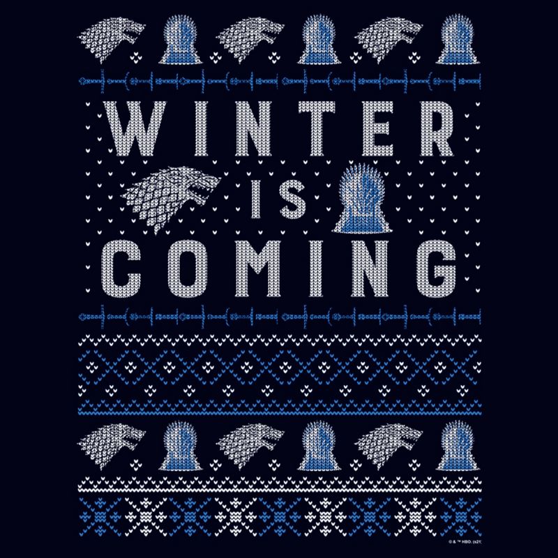 Women's Game of Thrones Christmas Winter is Coming Sweater T-Shirt, 2 of 5