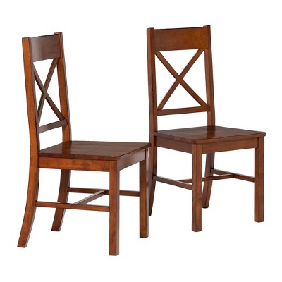 Set of 2 Traditional Distressed Wood Dining Chairs - Saracina Home