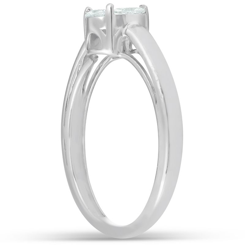 Pompeii3 1/2 Ct Round Framed Marquise Diamond Solitaire Engagement Ring 14k White Gold, 3 of 5