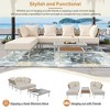 YOOCOZZ 8-Piece Patio Sectional Sofa Set with Coffee Table  - Beige  + White - 4 of 4