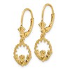 Black Bow Jewelry 10mm Scalloped Claddagh Lever Back Earrings in 14k Yellow Gold - 2 of 4