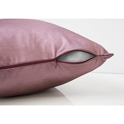 Elegant Pink Satin Square Accent Pillow with Polyester Insert