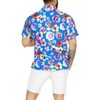 HAPPY BAY Mens Hawaiian Shirts Short Sleeve Button Down Shirt Men's Holiday Shirts Beach Casual Aloha Tropical Shirts for Men Funny L Floral Art, Blue - 4 of 4