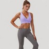 Anna-Kaci Active Women's Crossover V-Neck Sports Bra with Wide Straps and Stretch Support Band - 3 of 4