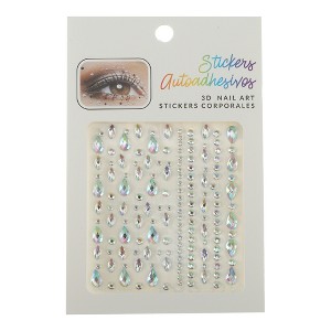 Unique Bargains Irregular Face Rhinestone Stickers 1 Pc - 1 of 4