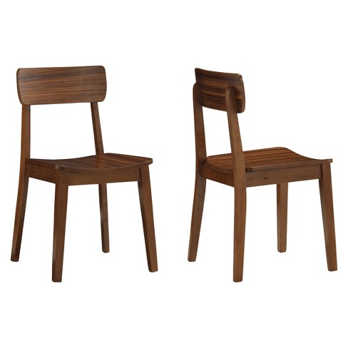 Hagen Zebra Dining Chair Wood Walnut Set Of 2 Boraam