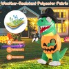 Tangkula 6 FT Halloween Inflatables Pumpkin Dinosaur with Witch Hat Hook Hand & Built-in LED Lights Scary Inflatable T-Rex - 4 of 4