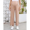 Coolmee Womens Maternity Casual Loose Fit Palazzo Pants Smocked Elastic High Waist Lounge Long Wide Leg Trousers - 3 of 4