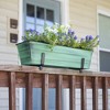 ACHLA Designs Small Patina Finish Rectangular Galvanized Steel Outdoor Planter Box with Mounting Bracket Green 22"x6.25" - 3 of 4