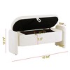 Ridstar Ottoman Oval Bench with Large Storage Space For Living Room & Bedroom-White - 4 of 4