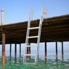 VEVOR Dock Ladder Flip Up 5 Steps, 350lbs Load Capacity, Aluminum Pontoon Boat Ladder with 4" Wide Step & Nonslip Rubber Mat,Swimm Step Ladder - 2 of 4