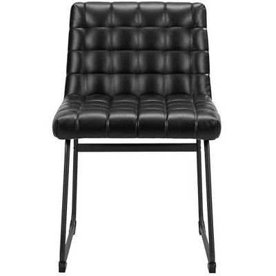 Pago Black Faux Leather Upholstered Side Chair Set