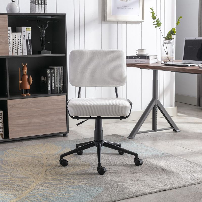 360° Swivel Corduroy Office Chair With Adjustable Height - ModernLuxe, 2 of 9