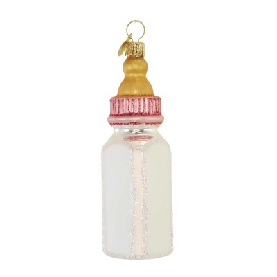 Old World Christmas 4.0 Inch Girl Baby Bottle Long Lasting Keepsake Tree Ornaments
