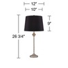 360 Lighting Lynn Country Cottage Buffet Table Lamps 26 3/4" High Set of 2 Light Beige Wood Black Faux Silk Drum Shade for Bedroom Living Room Office - 4 of 4