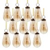 FURNIinspire Decorative Holiday Scene Props Set of 12 Glass Hanging Christmas Tree Ornament Luster Tear Drop Home Decor, Gold, 2"*2"*3.7" - 2 of 4