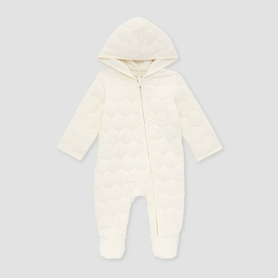 Image of Burt's Bees Baby® Girls' Honeycomb Quilted Bunting Snowsuit - 0-3M