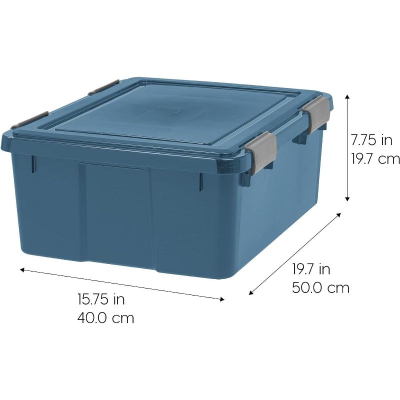 IRIS USA 30.6Qt WEATHERPRO Airtight Plastic Storage Bins with Lids and Seal and Secure Latching Buckles, 4 of 8