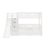 Polibi Twin Over Twin Bunk Bed with Slide, Staircase Storage & Underbed Drawers - 3 of 4